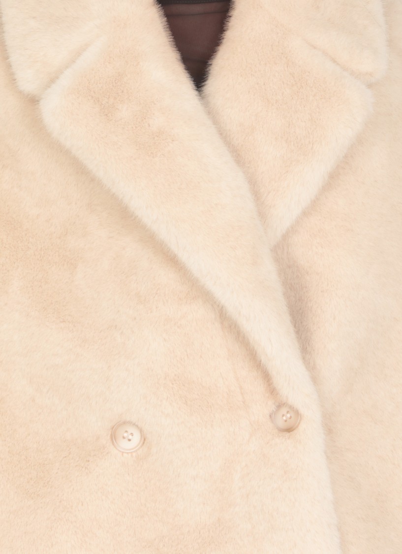 Valentini 1972 Synth Fur Coat In Neutrals
