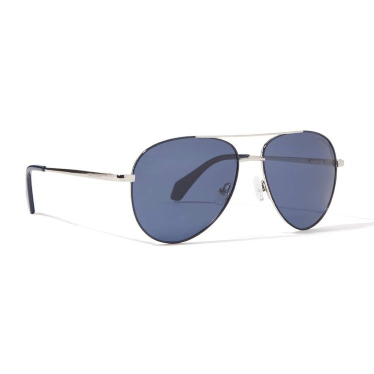 Shop Roderer James Aviator Polarized Sunglasses - Navy Blue Leather Bridge