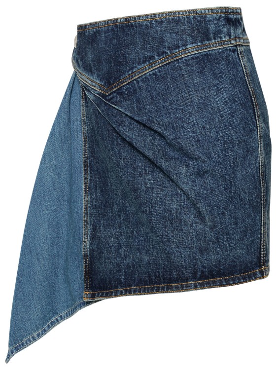 Shop Isabel Marant Junie' Blue Cotton Miniskirt