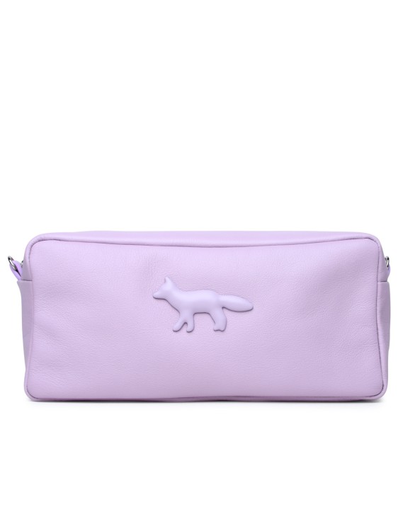Shop Maison Kitsuné 'cloud' Lilac Leather Bag In Purple