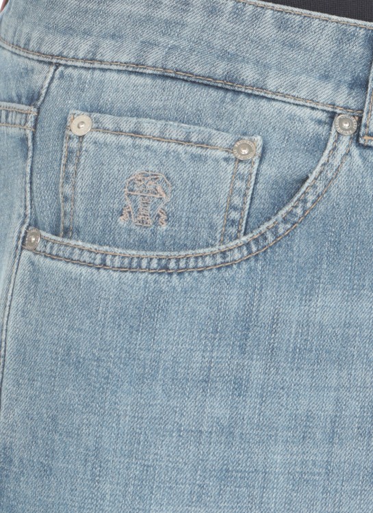 Shop Brunello Cucinelli Blue Cotton Jeans