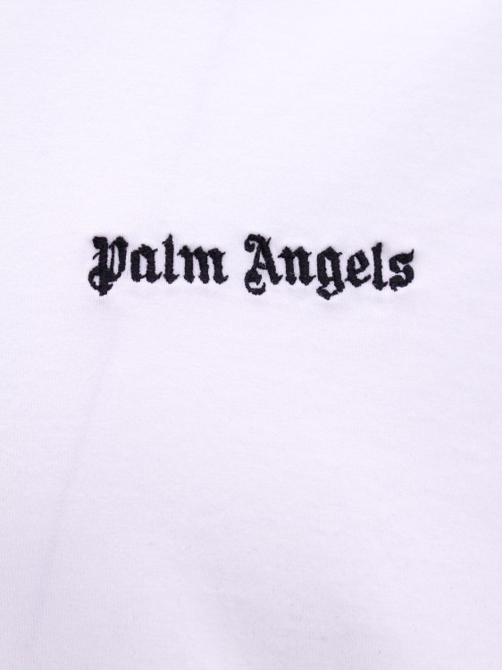 Shop Palm Angels Cotton T-shirt With Embroidered Logo In White