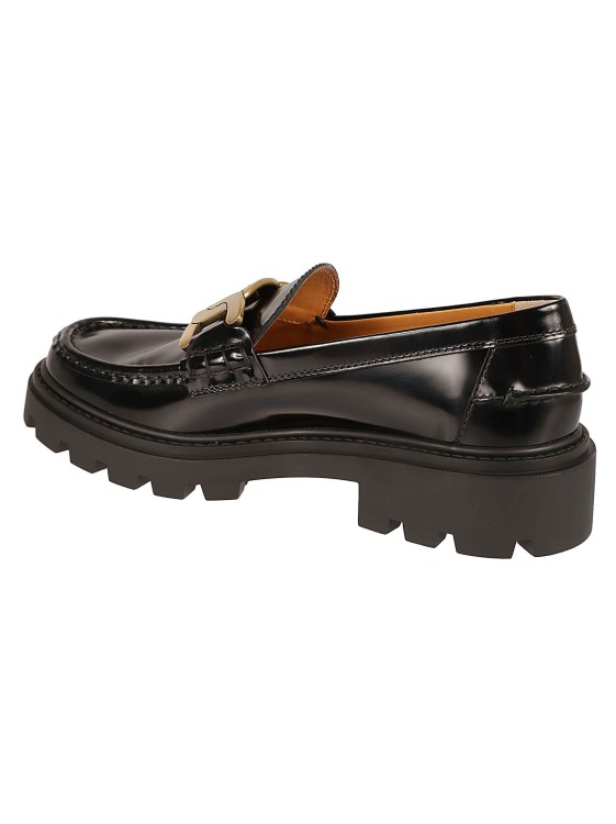 Shop Tod's Gomma Pesante Leather Loafers In Black