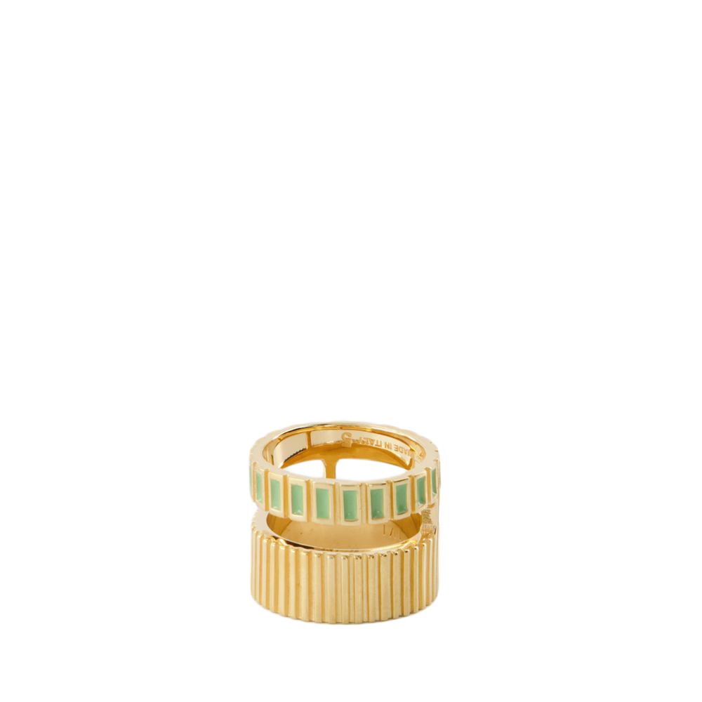 Ivi Slot Ring - Green - Or In Gold