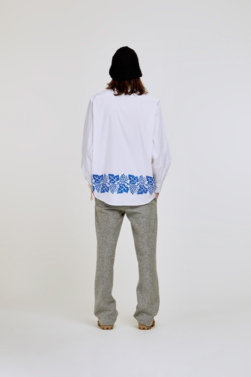 Shop Federico Cina Sarsina Shirt. Print: Il Vigneto In White