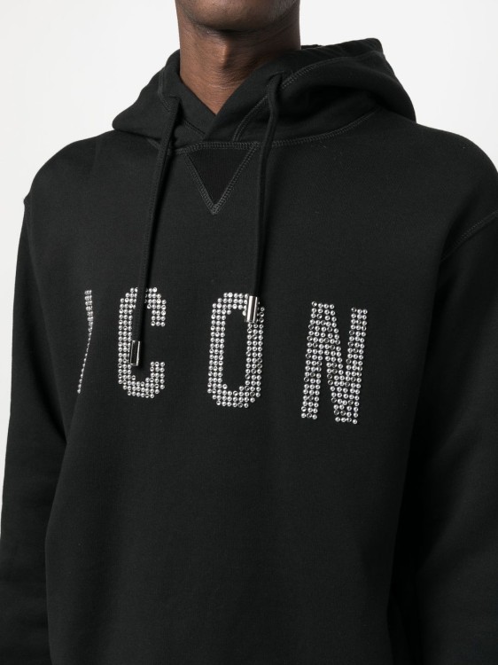 Shop Dsquared2 Icon Studded Hoodie In Black