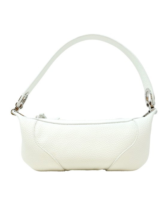 Shop By Far Mini Amira White Flat Leather Handbag