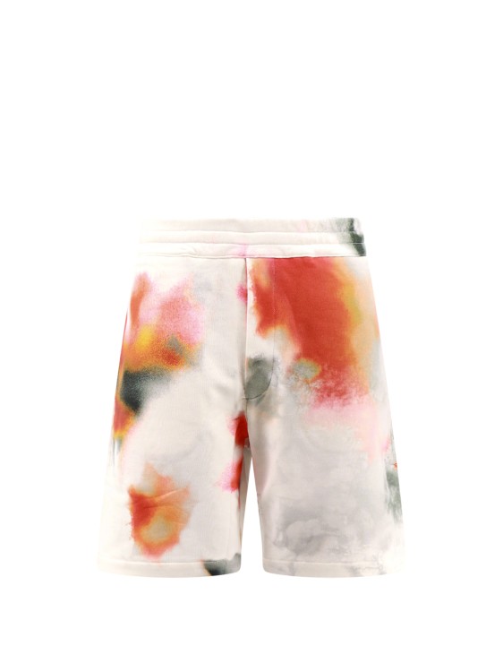 Shop Alexander Mcqueen Obscured Flower Organic Cotton Bermuda Shorts In Neutrals