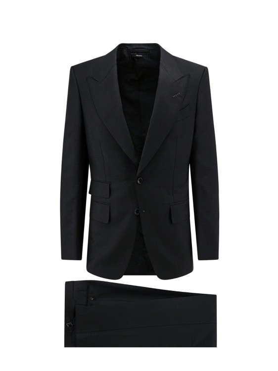 TOM FORD MOHAIR WOOL SUIT WITH PEAK LAPEL