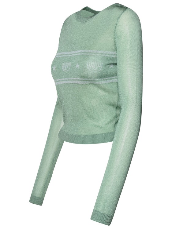 Shop Chiara Ferragni Green Viscose Blend Sweater In Grey