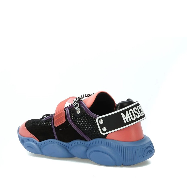 Shop Moschino Multicolor Teddy-sole Sneakers In Black