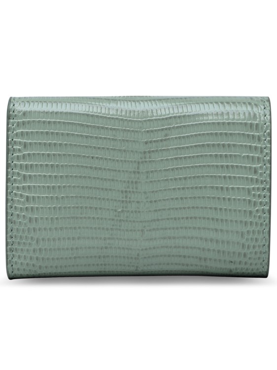 Shop Jil Sander Pastel Green Calf Leather Wallet