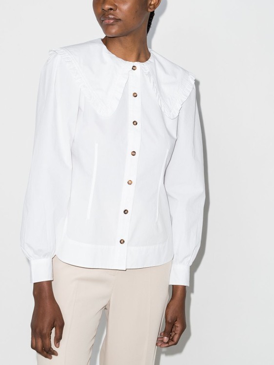 Shop Ganni Fitted Shirt In White