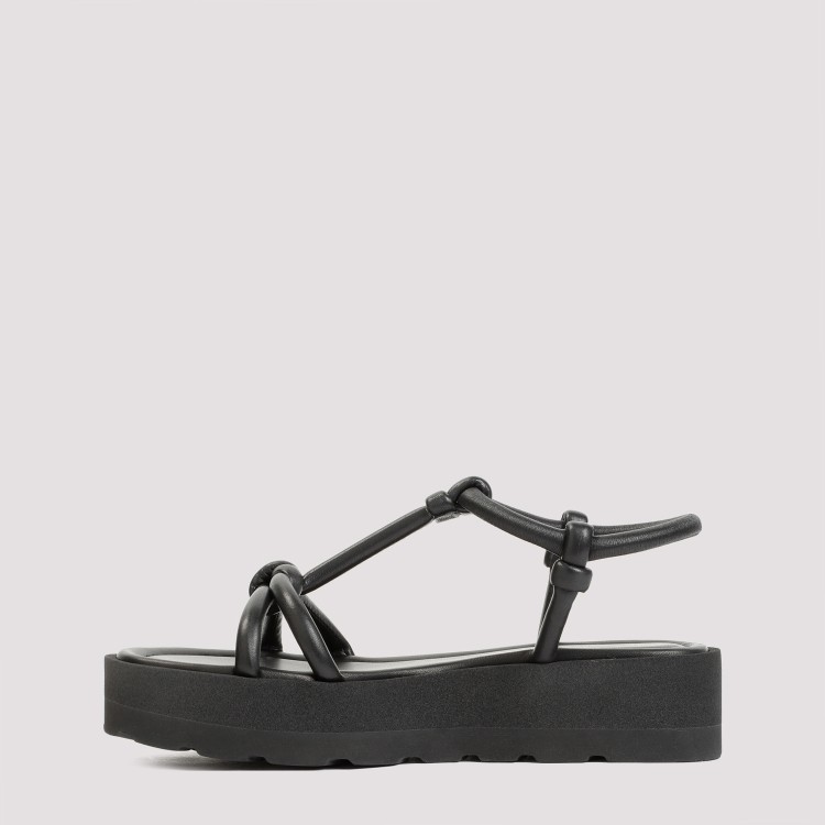 Shop Gianvito Rossi Marine Black Nappa Leather Sandals