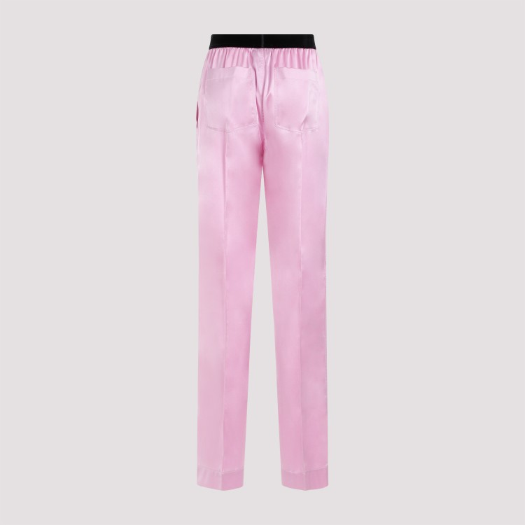 Shop Tom Ford Primrose Liliac Silk Satin Pijama Pants In Purple