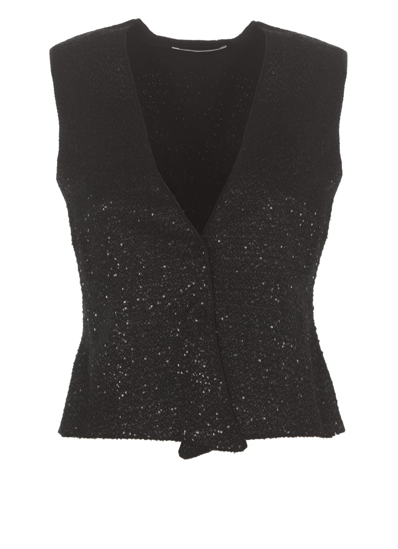 Kangra Vest With Paillettes In Black