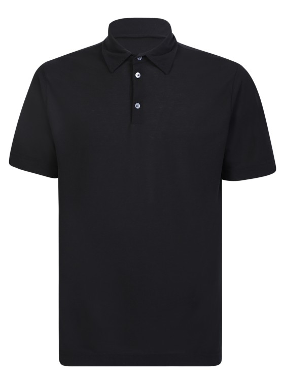 Shop Zanone Black Polo Shirt