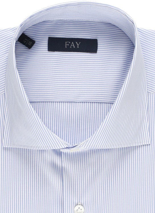 Shop Fay Light Blue Cotton Shirt