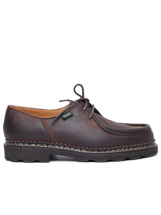 Shop Paraboot Michael' Brown Leather Derby Shoes In Grey