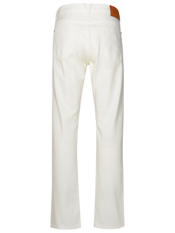 Shop Versace White Cotton Jeans