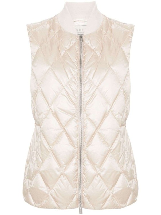 Peserico Bead-embellished Puffer Vest In Neutrals