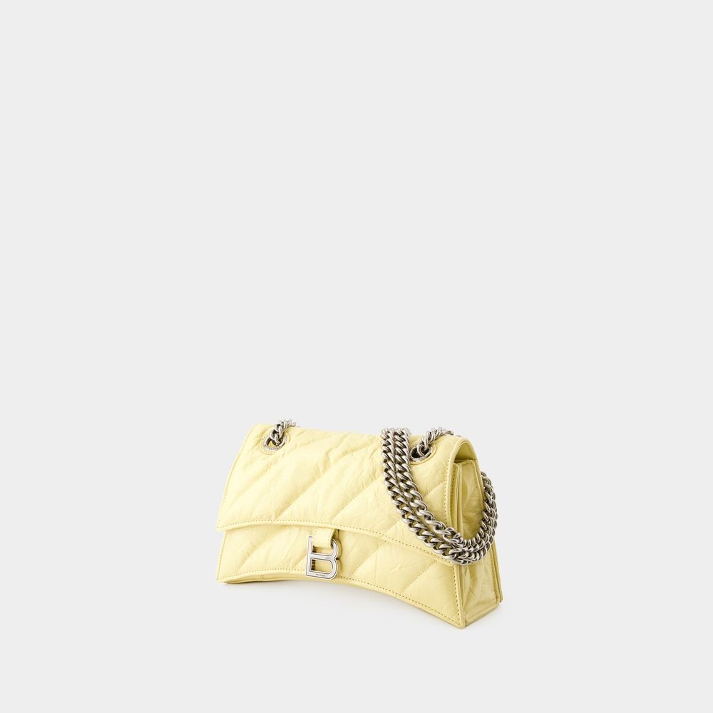 Shop Balenciaga Crush Chain S Crossbody - Leather - Yellow