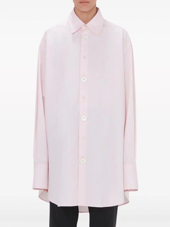 Shop Jw Anderson Oversized Pink Shirt In White