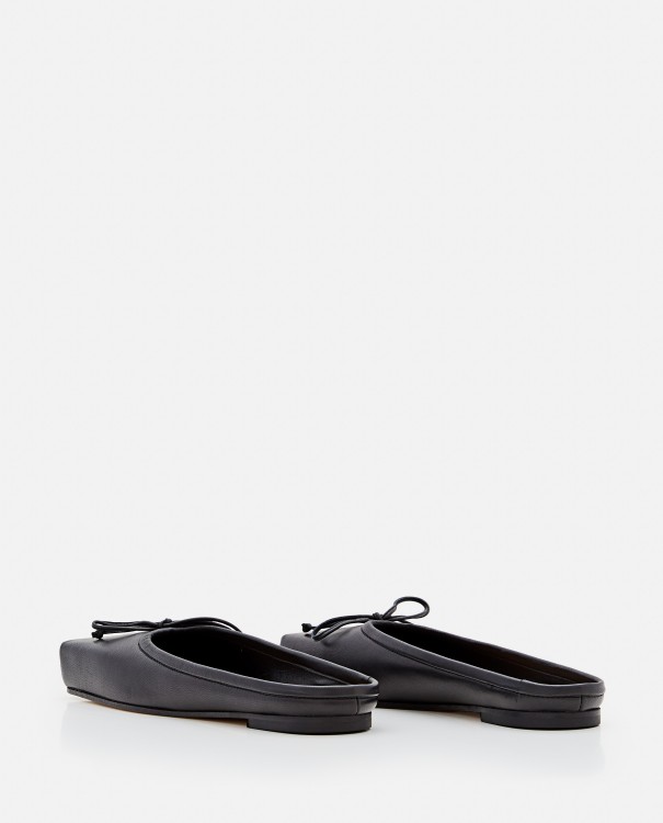 Jacquemus Les Mules Plates Leather Ballet Flat In Black