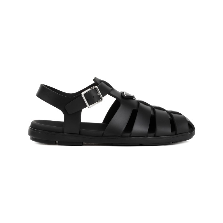 Shop Prada Soft Project Black Acetate Sandals