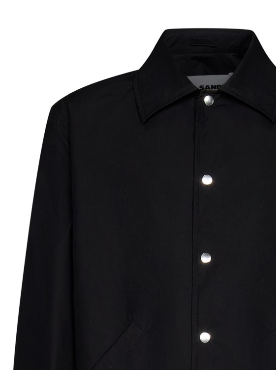 Shop Jil Sander Black Lightweight Cotton Poplin Jacket