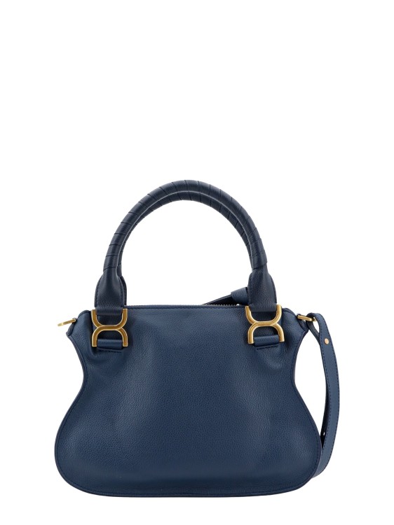 Shop Chloé Marcie Small Leather Handbag With Removable Shoulder Strap In Blue