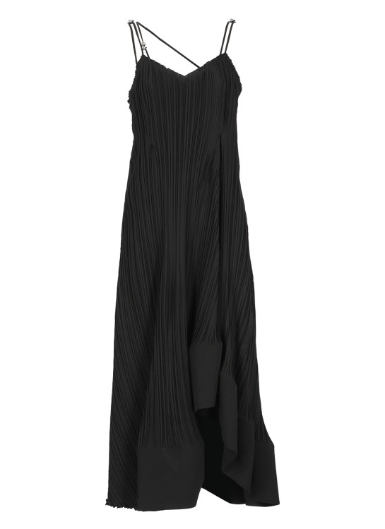 Shop Lanvin Pleated Dress In Black