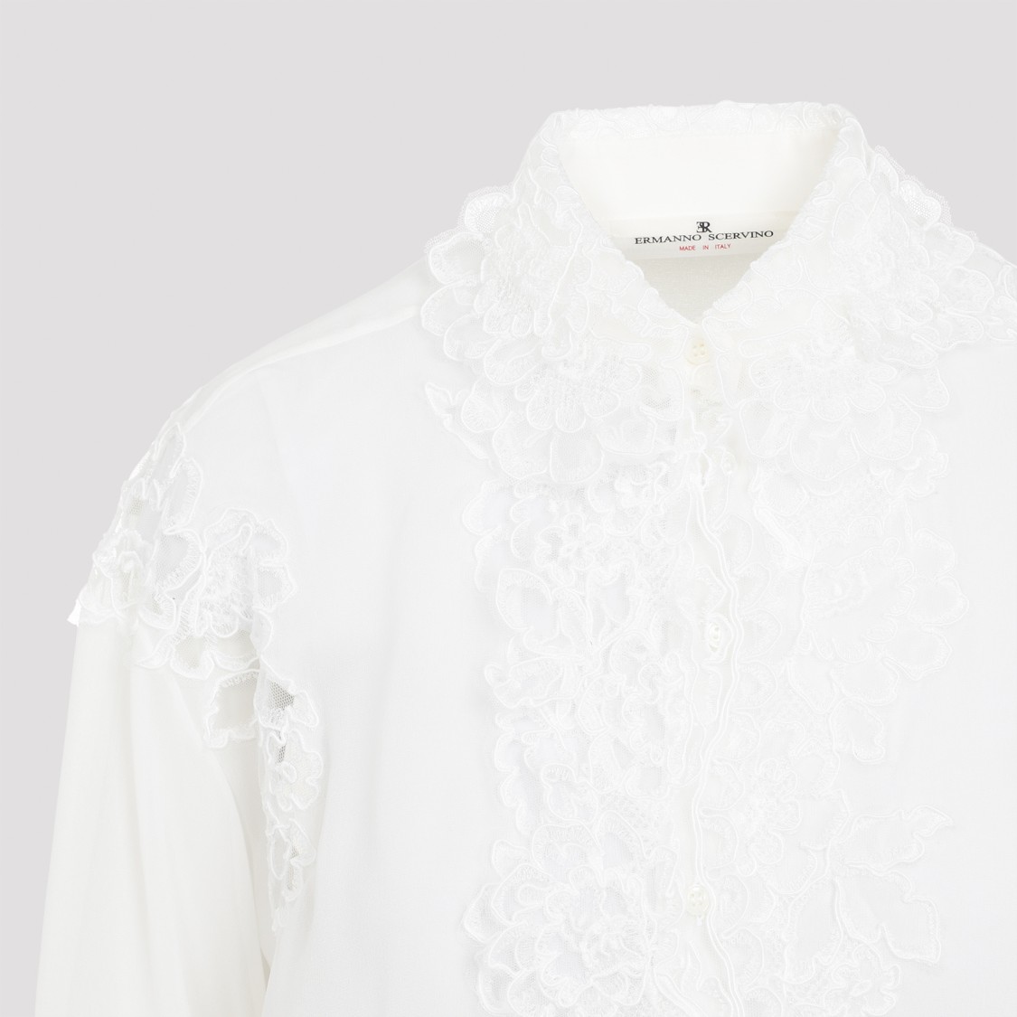 Ermanno Scervino Snow White Silk Shirt In White