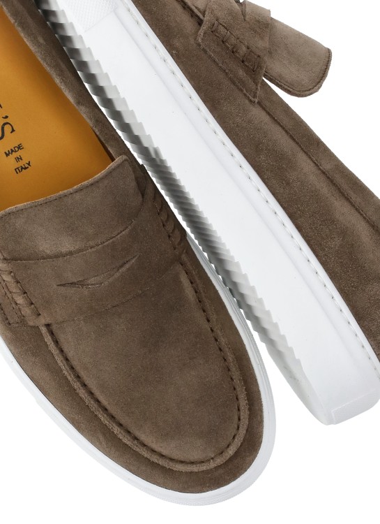 Shop Doucal's Suede Leather Loafers In Brown