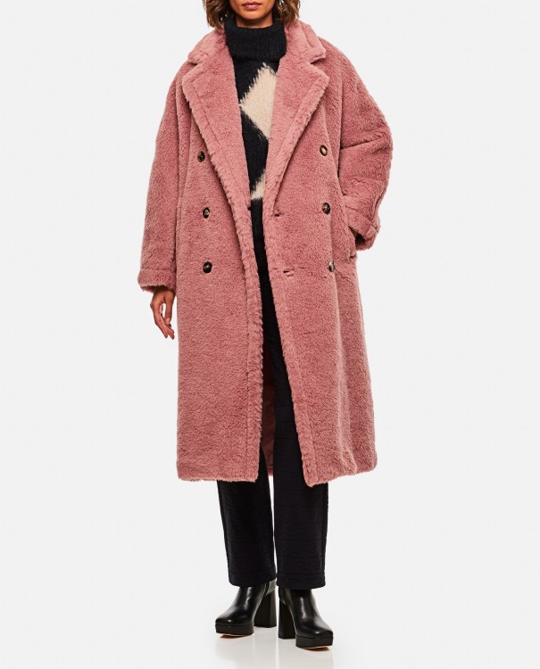 Shop Max Mara Zitto Madame Teddy Coat In Pink