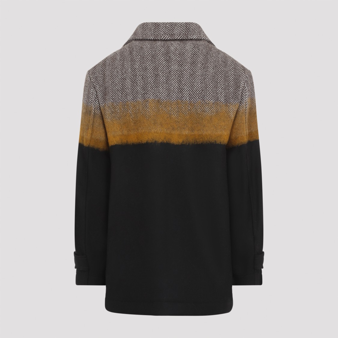 Dries Van Noten Multicolor Stand Collar Coat In Brown