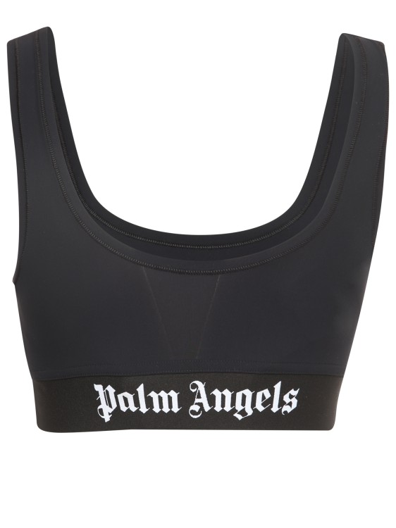 Shop Palm Angels Logo Sport Bra In Black