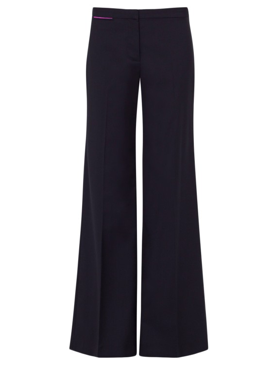 Serena Bute Wool Mid-rise Flare Trouser - Navy In Black