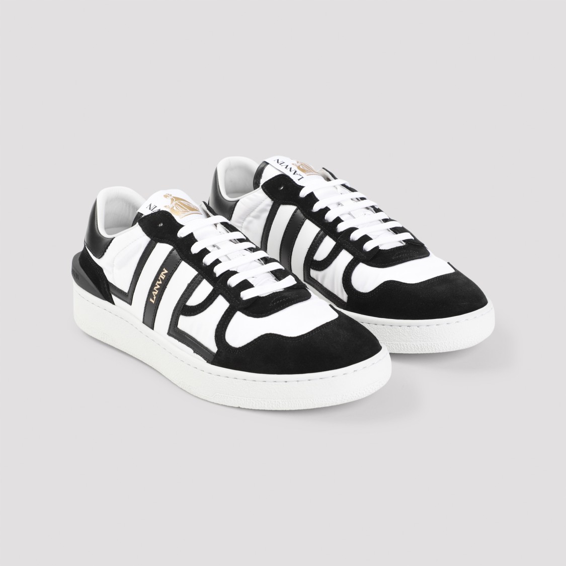 Shop Lanvin Clay Sneakers With Nylon In Black