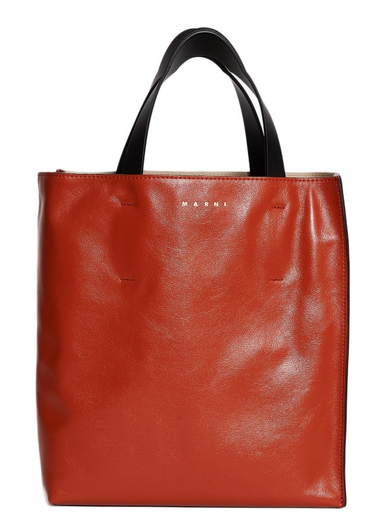 Marni Buttoned Calfskin Soft Museum Bag In Red
