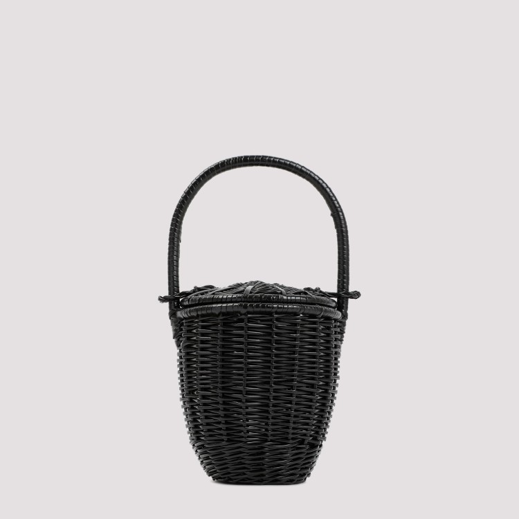 Shop Patou Black Woven Bucket Bag