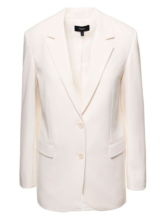 Theory Notched-lapel Single-breasted Blazer In White