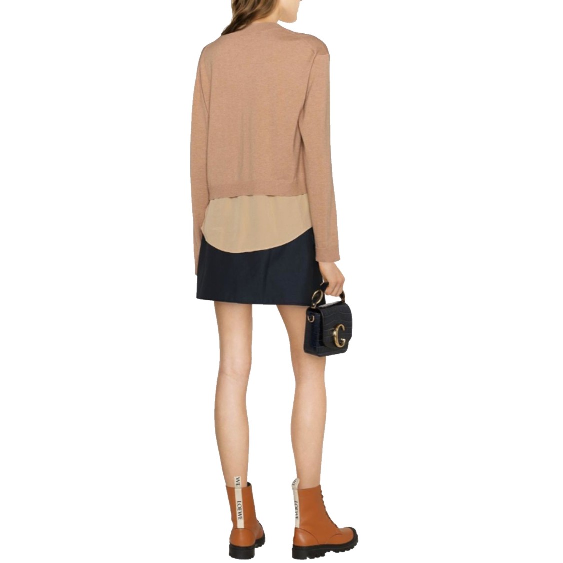 See By Chloé Layered-effect Crew Neck Sweater In Brown