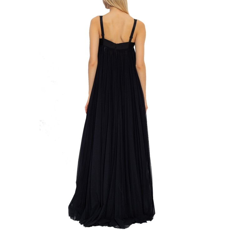 Shop Dolce & Gabbana Maxi Pleated Dress In Black