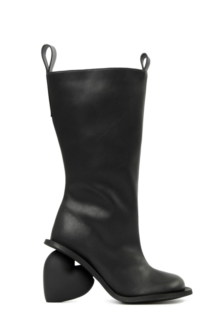 Love Boot Boots In Black Leather by Yume Yume in Black color for