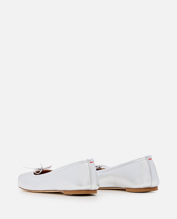 Shop Aeyde Gabriella Laminated Nappa Leather Ballet Flat In White