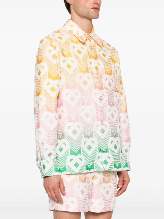Shop Casablanca Terrycloth-effect Shirt Jacket In Neutrals