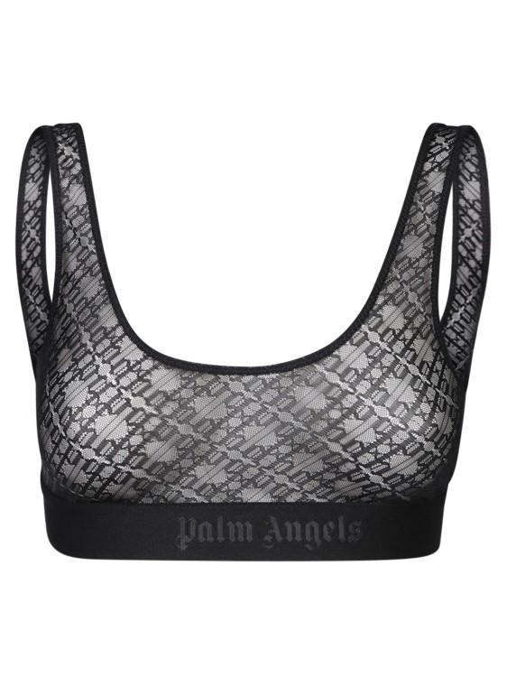 Printed logo bra top in black - Palm Angels