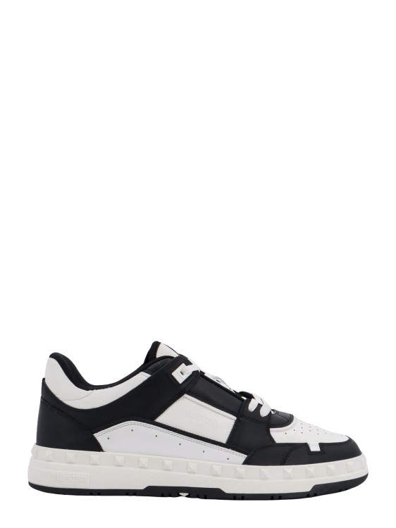 Shop Valentino Low-top Leather Sneakers With Iconic Studs In White