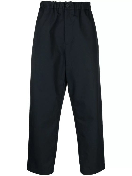 Jil Sander Elasticated-waist Straight-leg Trousers In Blue